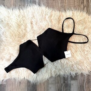 Zara Cross Back Open Side Bodysuit (Size Small)